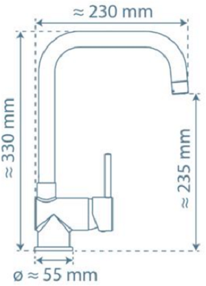 Schütte schutte - york mengkraan keuken met l-uitloop, chroom - 79616