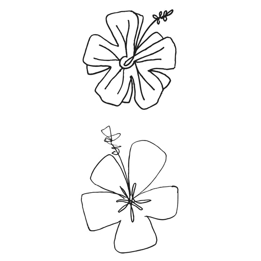 Merkloos scrappy cat • stamp set clear 2.5x5.5cm hibiscus