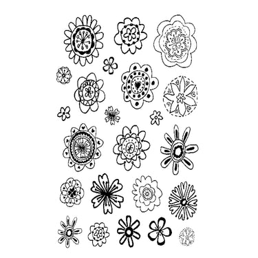 Merkloos scrappy cat • clear stamps set 15cm teens flower fun