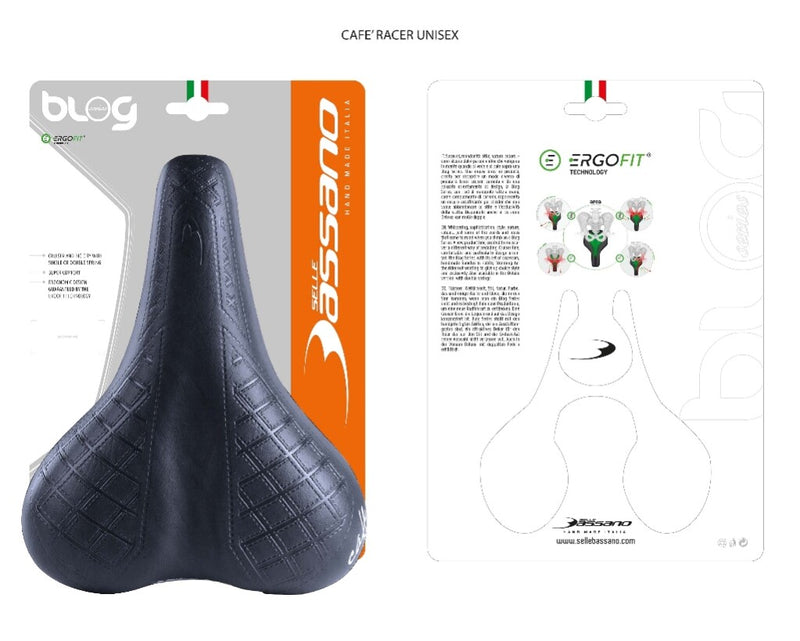 Afbeelding laden in galerijviewer, Fietszadel Selle Bassano Cafe Racer Bobber voor heren - zwart
