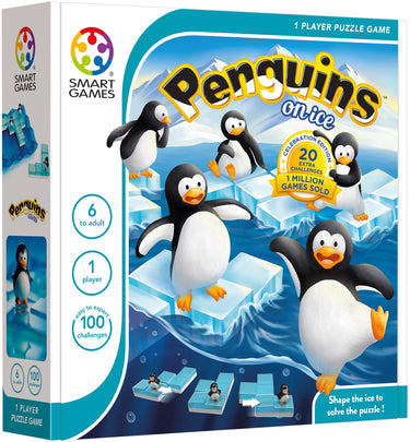 Smartgames penguins on ice (celebration edition) - logisch denkspel - 100 educatieve breinbrekers - solospel voor kinderen volwassenen - vanaf 6 jaar - pinguïns