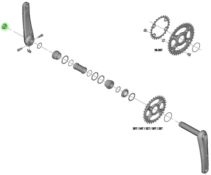 Afbeelding laden in galerijviewer, Shimano crank arm fixing bolt for xt grx slx deore cues
