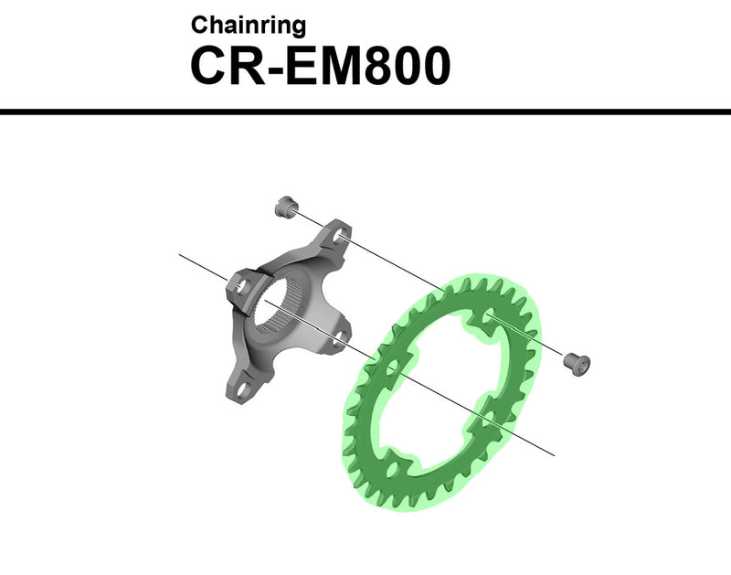 Afbeelding laden in galerijviewer, Shimano steps cr-em800 chainring without 4-arm spider
