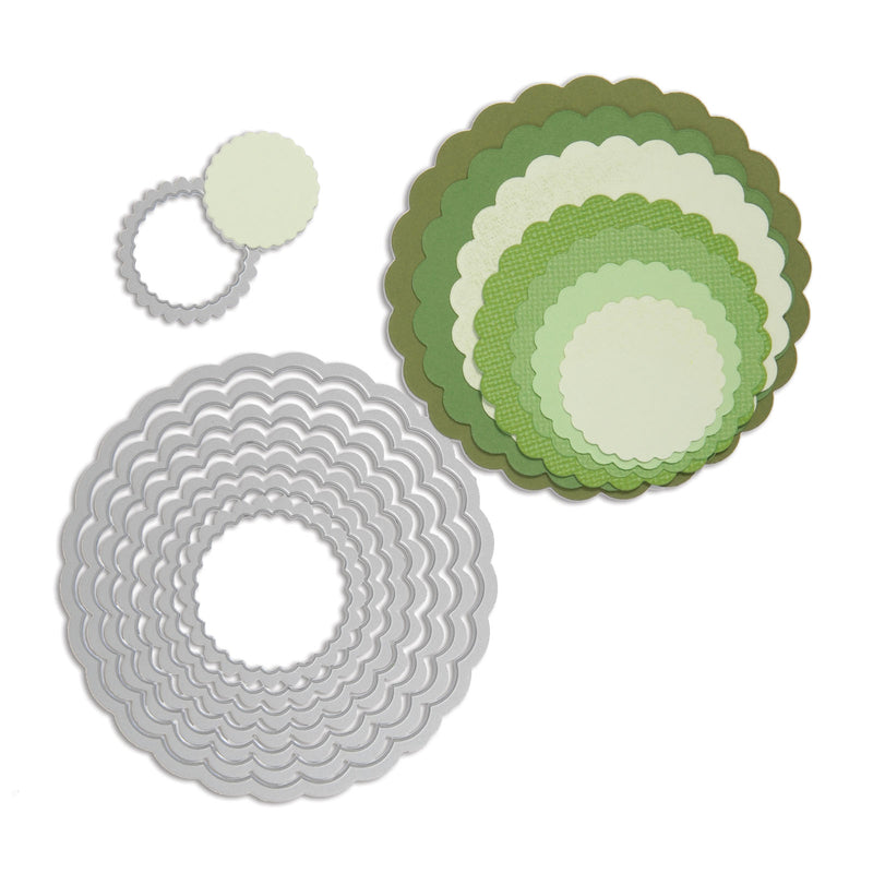 Afbeelding laden in galerijviewer, Sizzix • framelits die set scallop circles
