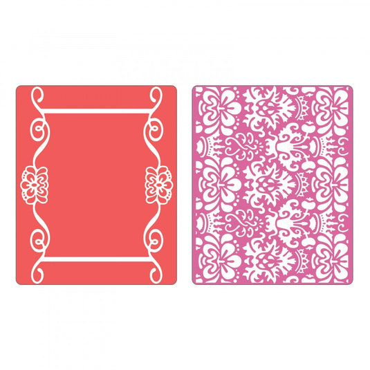 Sizzix • 3d textured impressions embossing scroll frame