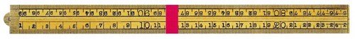 Sola timmermans duimstok hout geel 4-dlg., messing scharnieren en eindkappen - 54210101 - 54210101