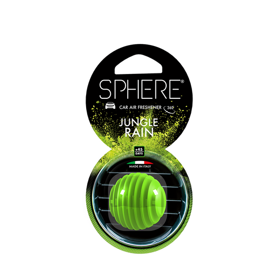 Sphere car air freshener jungle rain