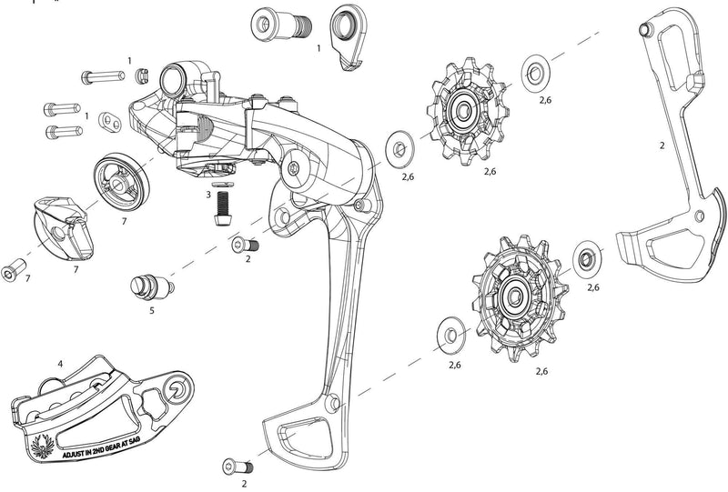 Afbeelding laden in galerijviewer, Sram achterderailleur xx1 eagle rear derail. xx1 eagle 52t lunar grey
