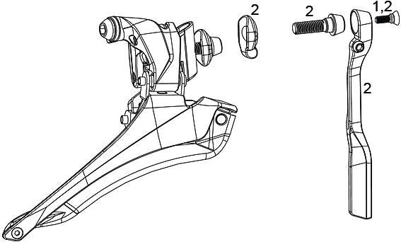 Afbeelding laden in galerijviewer, Sram voorderailleur force 22 fr.derail. force 22 2-sp bot.pull braze-on
