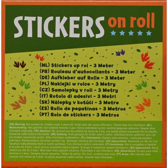 Stickers op rol 3 meter stickerrol, 12 verschillende stickers