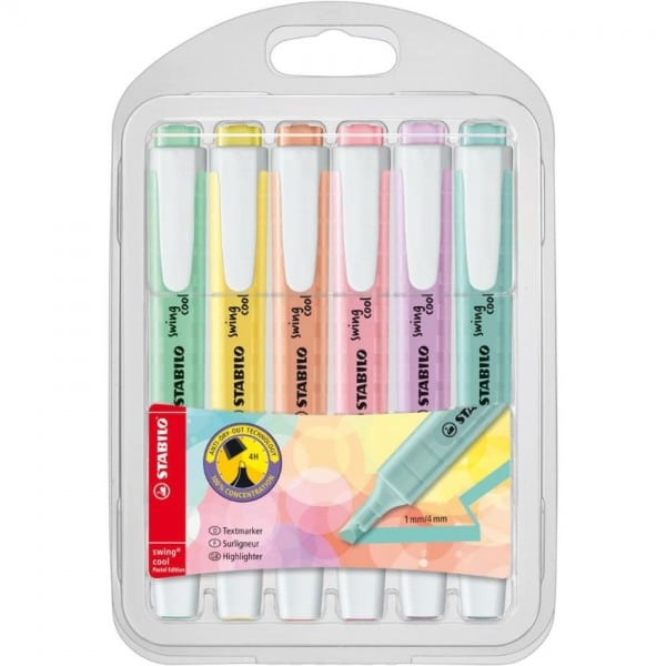 Afbeelding laden in galerijviewer, Stabilo tekstmarker swing cool pastel kleurenassortiment pk6
