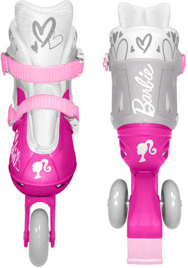 Mattel barbie 2-in-1 skates hardboot verstelbaar roze wit maat 27-30