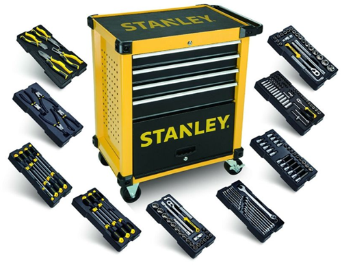 Afbeelding laden in galerijviewer, Stanley koffers stanley stht0-80442 | gereedschapswagen | 4 lades - gevuld met 9 modules - stht0-80442
