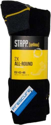 Afbeelding laden in galerijviewer, Stapp yellow all round 2-pack sokken 4410 | 699 zwart | maat 42 - 38.134.005.01
