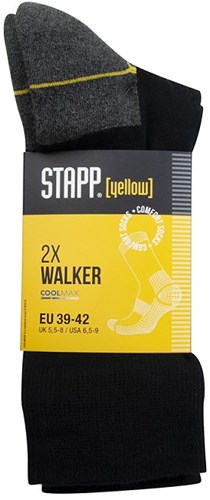 Stapp yellow walker coolmax 2-pack sokken 4425 | 699 zwart | maat 46 - 38.134.009.02