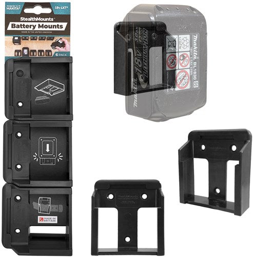 Afbeelding laden in galerijviewer, Stealthmounts batterijhouders voor makita 18v | zwart | 6 stuks - bm-mk18-6
