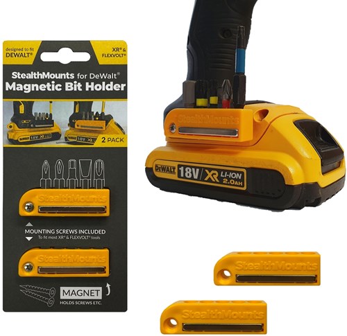 Afbeelding laden in galerijviewer, Stealthmounts bithouder voor dewalt | geel | 2 stuks - bh-dw-ylw-2
