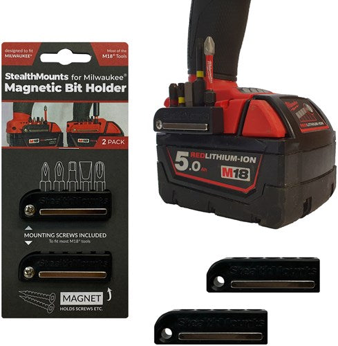 Afbeelding laden in galerijviewer, Stealthmounts bithouder voor milwaukee m18 | zwart | 2 stuks - bh-mw18-blk-2
