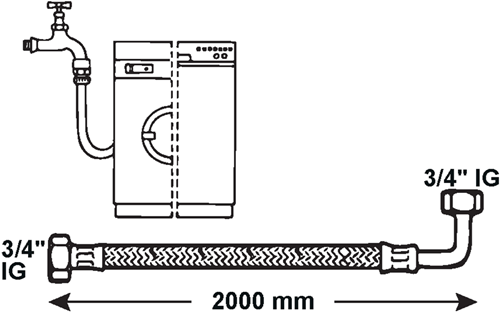 Afbeelding laden in galerijviewer, Cornat wasmachine-toevoerslang 2m00 rvs - t357215
