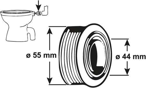 Afbeelding laden in galerijviewer, Cornat binnenverbinding wc 44mm 55mm - t360399
