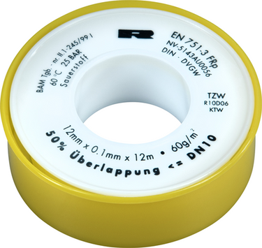 Cornat teflon lint 12x0.1mm (12m) gas - t380700