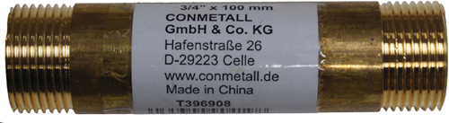 Cornat messing ms buisnippel mm 3 4 100mm - t396908