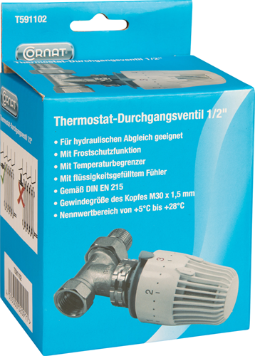 Afbeelding laden in galerijviewer, Cornat thermostat radiatorkraan recht 1 2 - t591102
