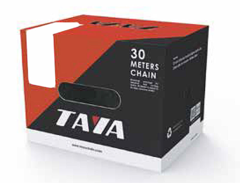 Afbeelding laden in galerijviewer, Taya ketting 410h 1 2x1 8, zwart, 30mtr op rol
