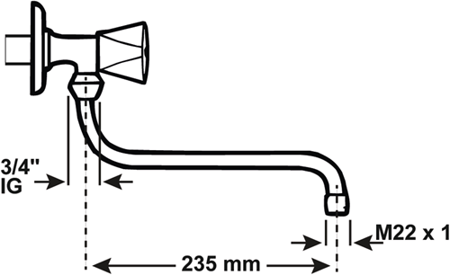 Afbeelding laden in galerijviewer, Cornat zwenkuitloop wandkraan s-vorm 250mm - tec3510021
