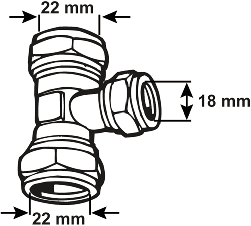 Afbeelding laden in galerijviewer, Cornat knelkoppeling ms t-stuk 22x18x22mm - tec583691
