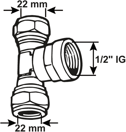 Afbeelding laden in galerijviewer, Cornat knelkoppeling ms t-stuk 22x1 2x22mm - tec583696
