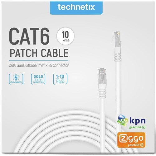 Afbeelding laden in galerijviewer, Enzo technetix patchkabel utp cat6 10m wit - 2077020
