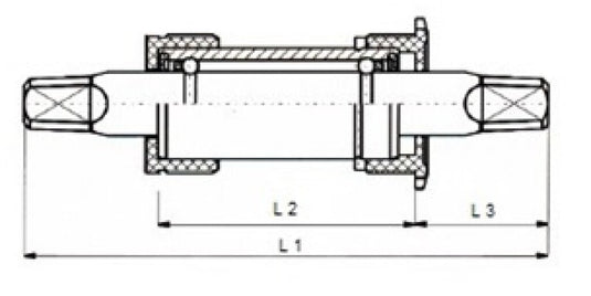 Tecora e trapas 113mm italiaans 36x24tpi, alu cup
