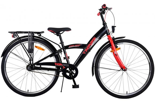 Afbeelding laden in galerijviewer, Volare Thombike Kinderfiets - Jongens - 26 inch - Zwart Rood - 3 versnellingen
