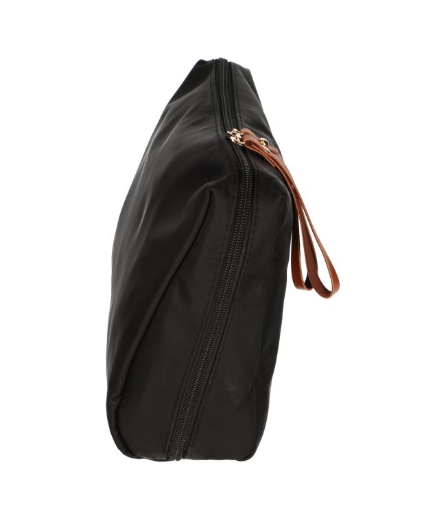Afbeelding laden in galerijviewer, Traveller toilettas beauty bag zwart bruin 30cm x 20cm
