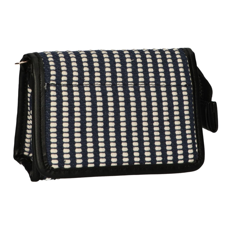 Afbeelding laden in galerijviewer, Traveller spiegeltas stripe blauw creme 16.5x11cm
