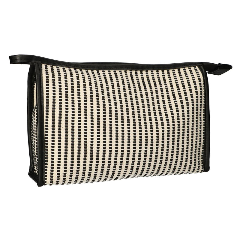 Afbeelding laden in galerijviewer, Traveller toilettas stripe zwart creme 30x20cm

