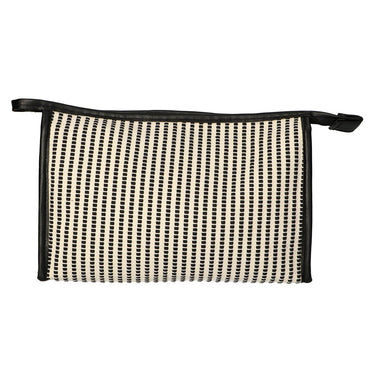 Traveller toilettas stripe zwart creme 30x20cm