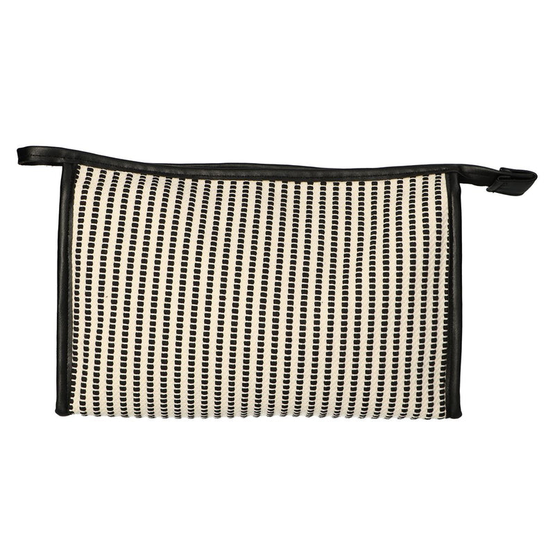Afbeelding laden in galerijviewer, Traveller toilettas stripe zwart creme 30x20cm
