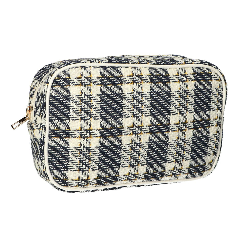 Afbeelding laden in galerijviewer, Traveller toilettas box tweed ruit 26x16cm
