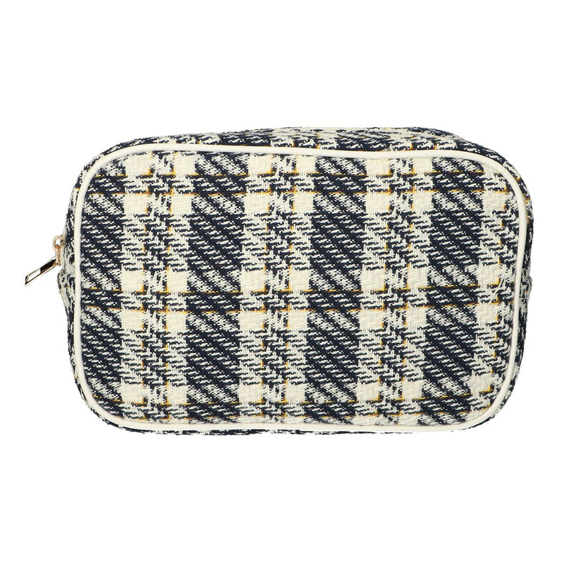 Afbeelding laden in galerijviewer, Traveller toilettas box tweed ruit 26x16cm
