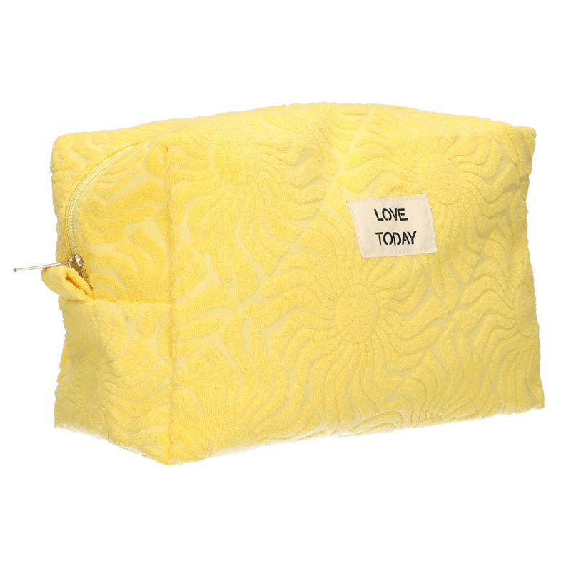 Afbeelding laden in galerijviewer, Traveller toilettas badstof sunny geel 21,5cm x 19cm
