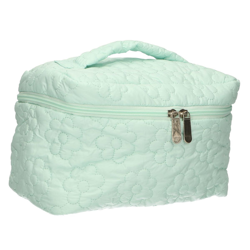 Afbeelding laden in galerijviewer, Traveller beautycase bloemen turquoise 24cm x 17cm
