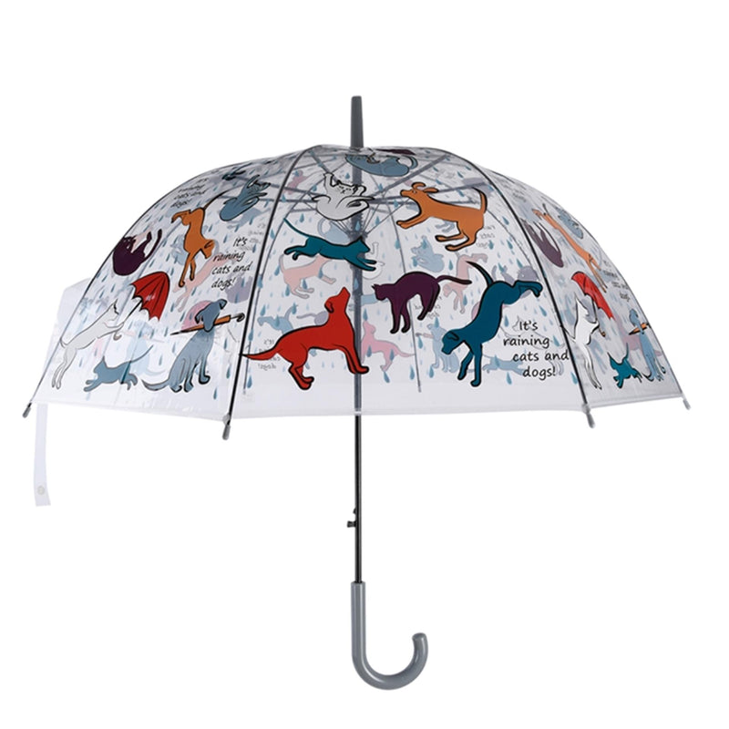 Afbeelding laden in galerijviewer, Esschert design paraplu transparant it's raining cats dogs ã˜83cm
