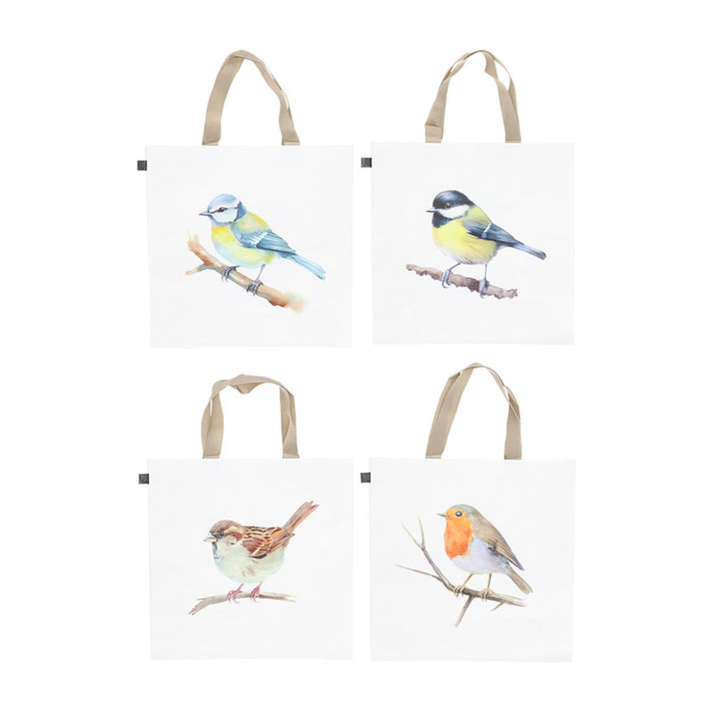 Afbeelding laden in galerijviewer, Esschert design boodschappentas aquarel vogel ass. 40x14,5x40cm pp
