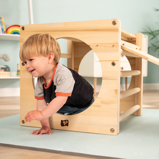 Afbeelding laden in galerijviewer, Tp toys Active-Tots Klimkubus Houten Klimrek vanaf 12 Maanden
