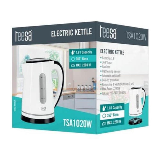 Teesa waterkoker draad- en geruisloos 1,8l wit