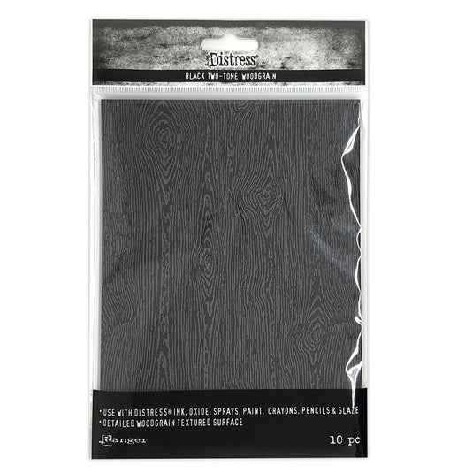 Ranger ink ranger • tim holtz distress halloween woodgrain cardstock black 10sheets