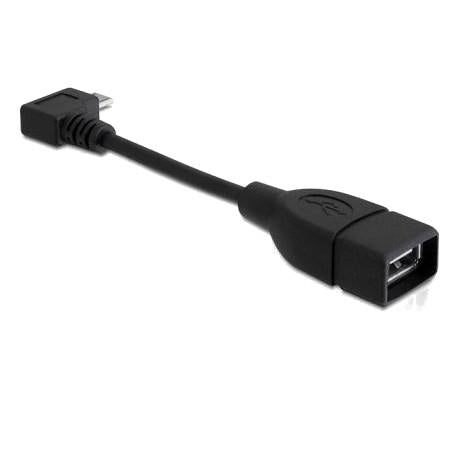 Afbeelding laden in galerijviewer, Delock micro usb-b > usb-a 2.0 adapter (zwart, 0,11 meter)
