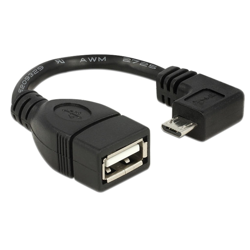 Afbeelding laden in galerijviewer, Delock micro usb-b > usb-a 2.0 adapter (zwart, 0,11 meter)
